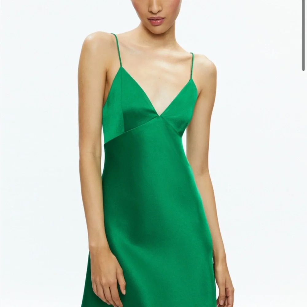 ALICE + OLIVIA JULIETTA MINI SLIP DRESS EMERALD GREEN SIZE 8 - Picture 3 of 10